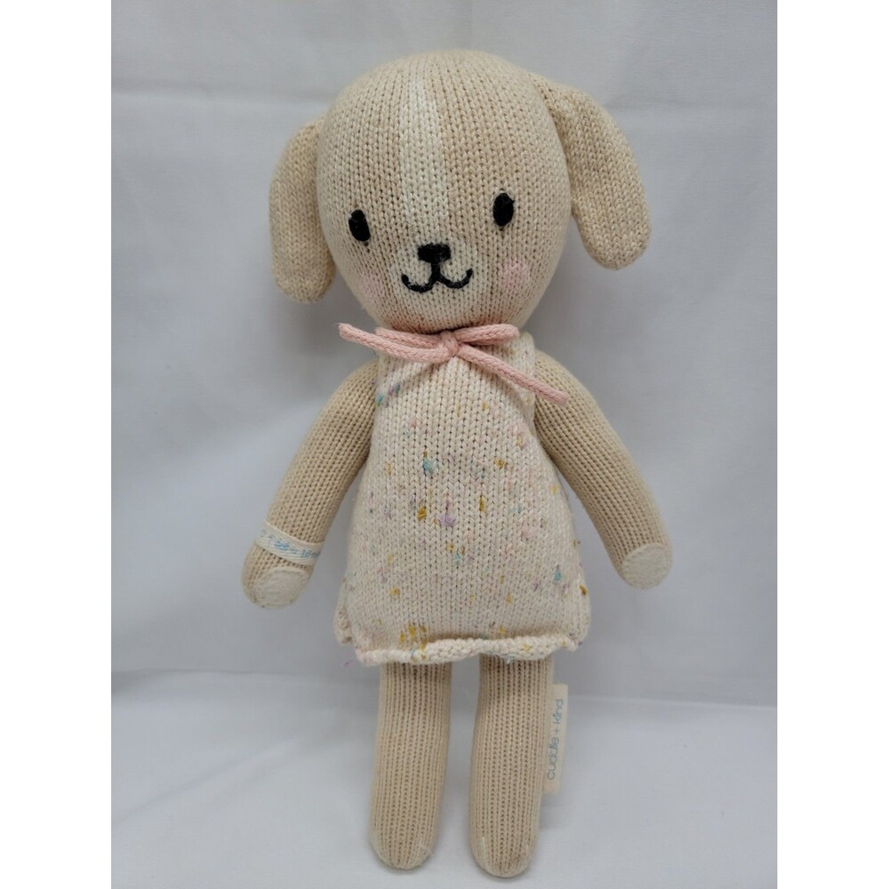 Cuddle and Kind Mia the Dog Knit Plush Doll Little 13" Handcrafted Puppy Cotton